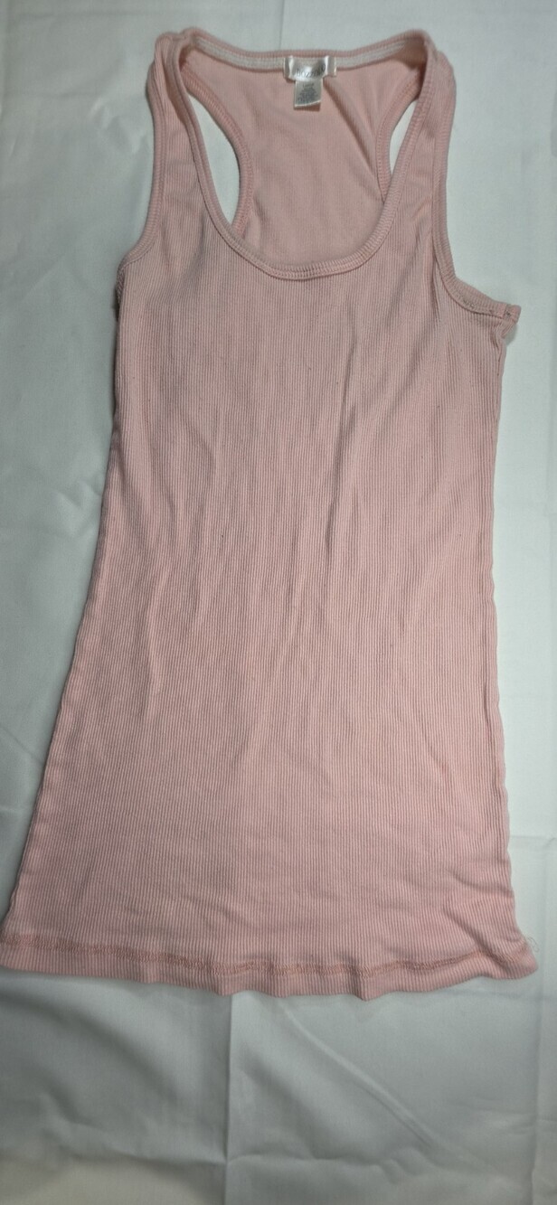 Bozzolo Ribbed Tank Top Size Large Pink Cotton Blend Racerback Sku 0368